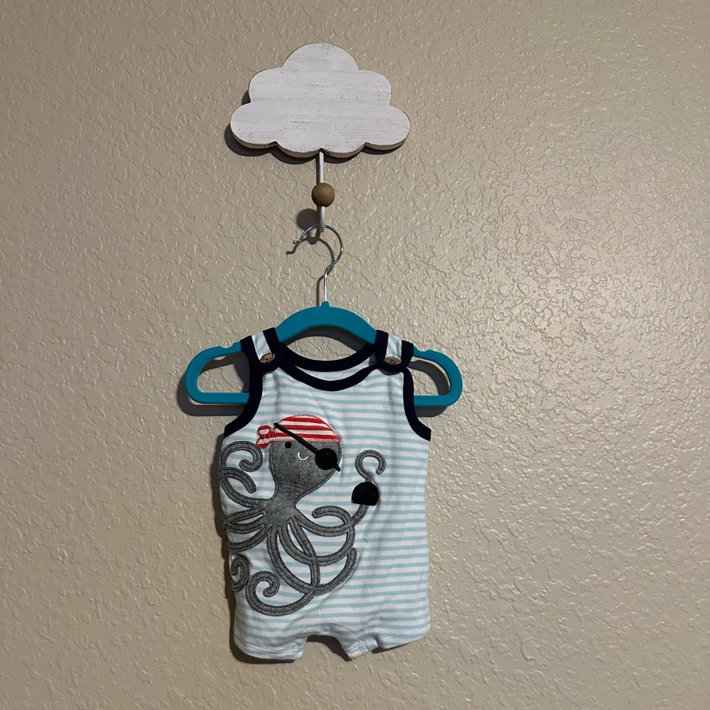 Mud Pie Octopus Pirate Romper 3-6M